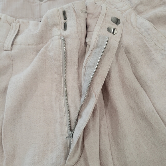 NWOT Free People  Beige Wide Leg High Rise Pleat Trousers Pants Size 10 - Picture 10 of 12